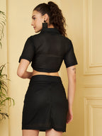 ultra-chic Textured Black Co-Ord Set