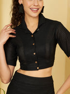 ultra-chic Textured Black Co-Ord Set