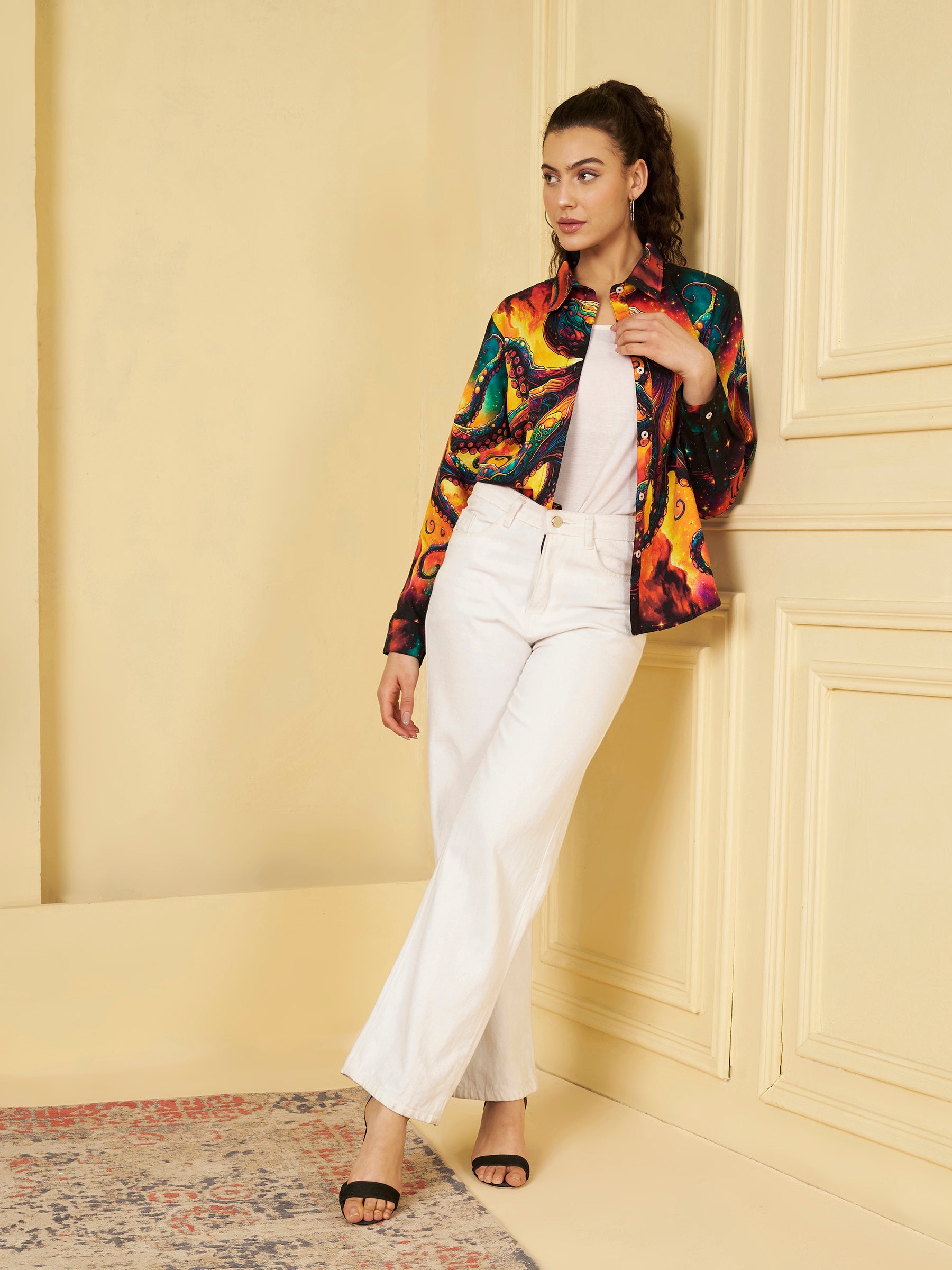 eye-catching Abstract Octopus Print Shirt