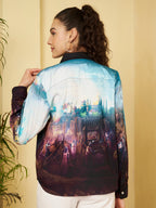 Abstract Scenic Print Shirt