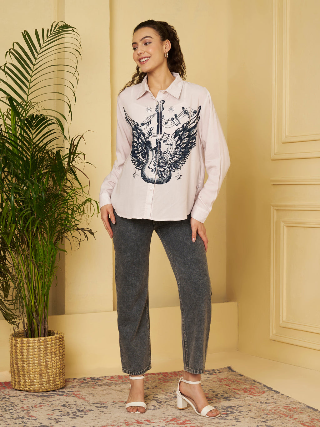 Graphic Music Print Shirt
