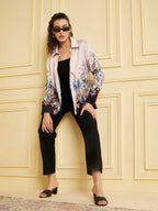 elegant Printed Satin Shirt,
