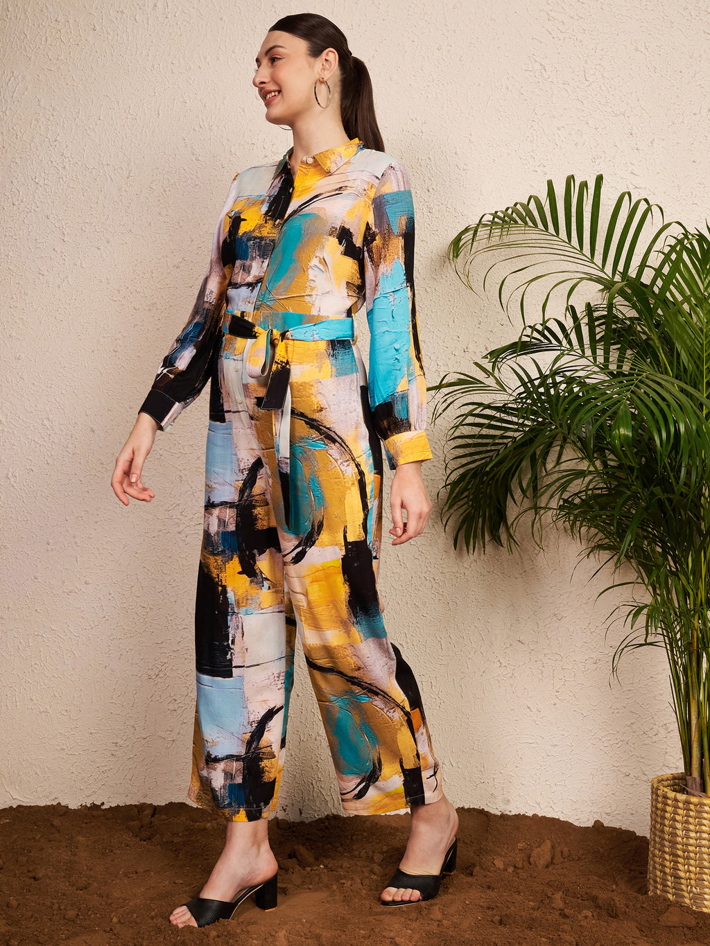 Multicolor Abstract Printed Jumpsuit
