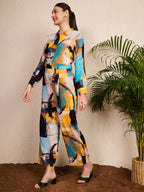 Multicolor Abstract Printed Jumpsuit