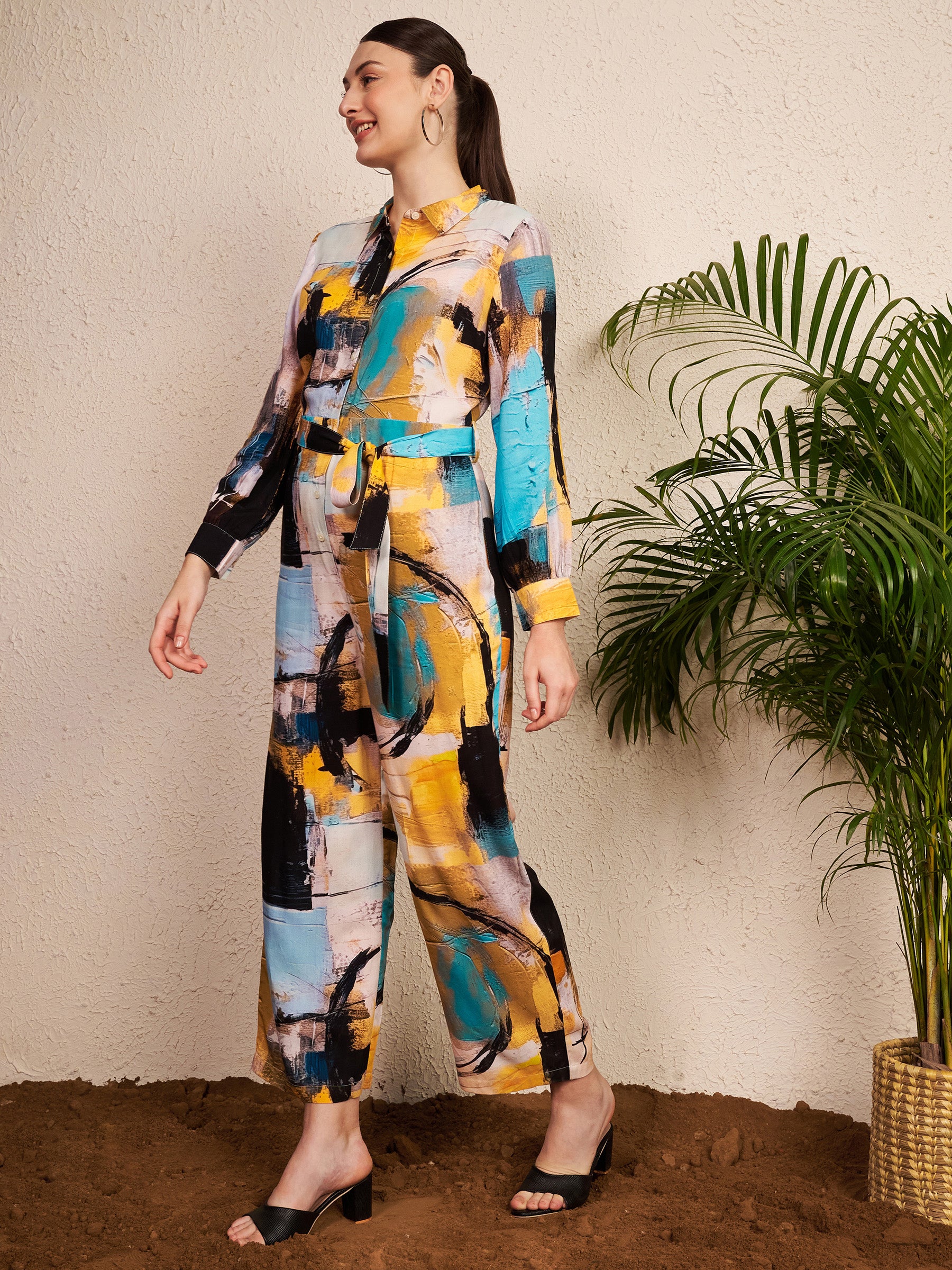 Multicolor Abstract Printed Jumpsuit