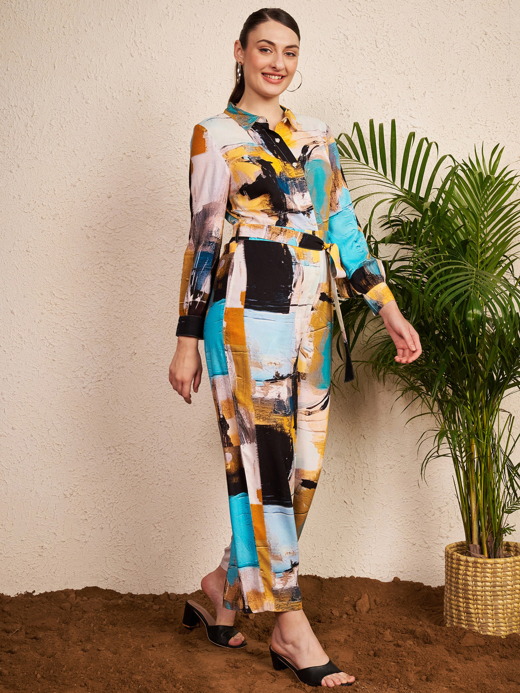 Multicolor Abstract Printed Jumpsuit