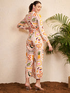 Multicolor Abstract Printed Jumpsuit