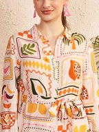 Beige Multicolor Printed Jumpsuit