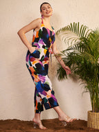 Multicolor Abstract Floral Printed Jumpsuit