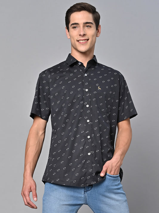 Valbone Men Printed Giza Cotton Casual half sleeves Shirt