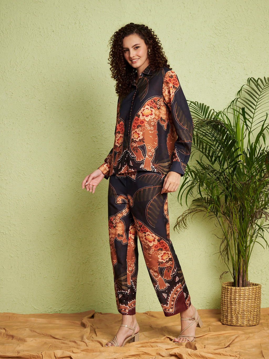 Women's Abstract Floral Print Co-Ord Set