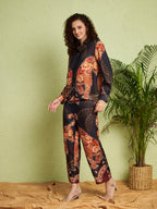 Women's Abstract Floral Print Co-Ord Set