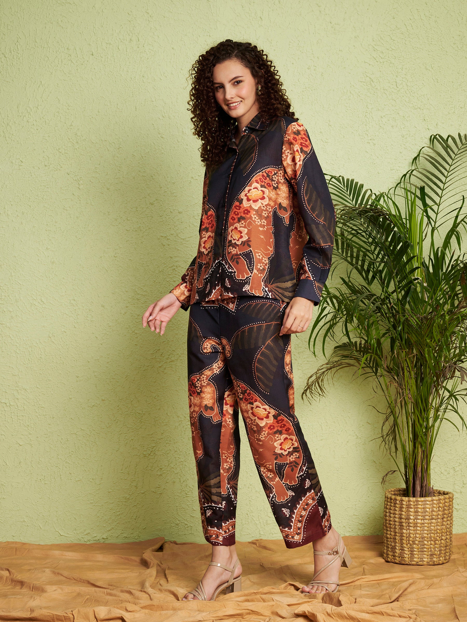 Women's Abstract Floral Print Co-Ord Set