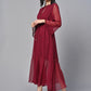 Valbone Women’s Red Georgette Solid Print Dress