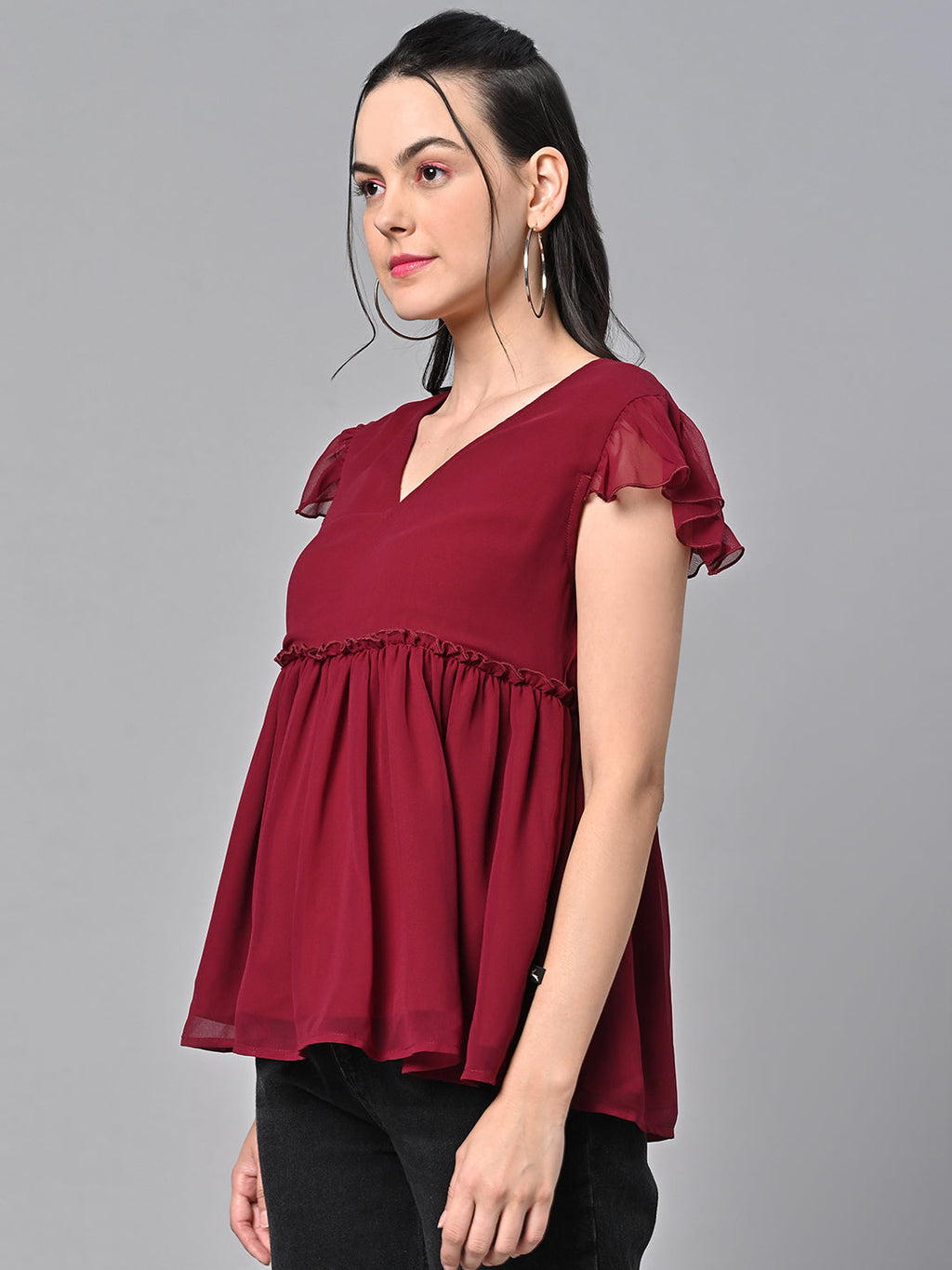 Georgette Solid Tops