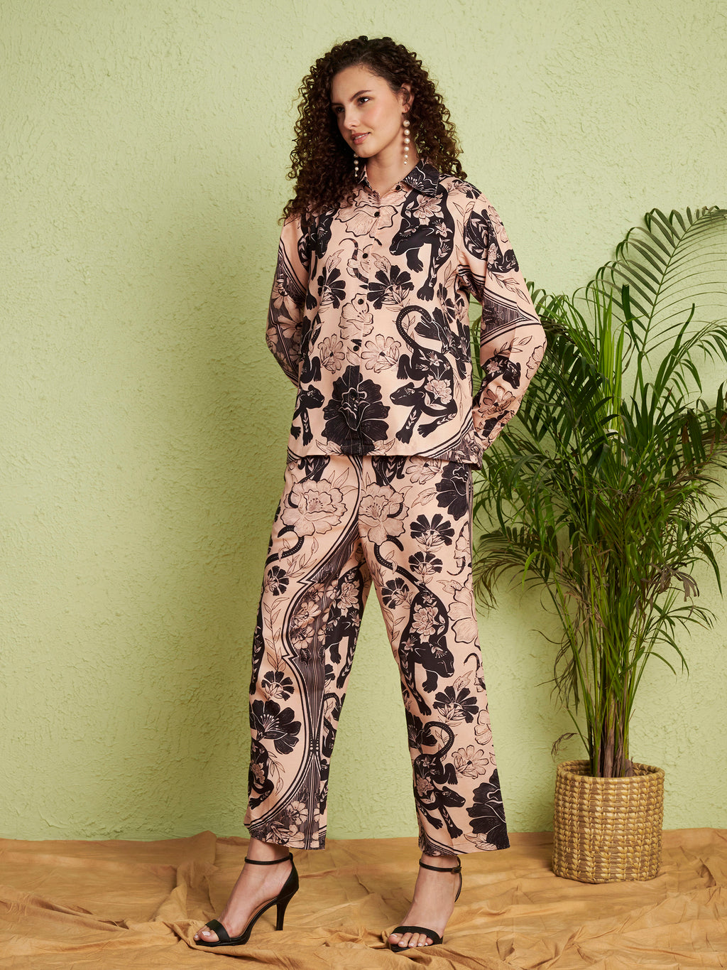 Women's Abstract Floral Print Co-Ord Set
