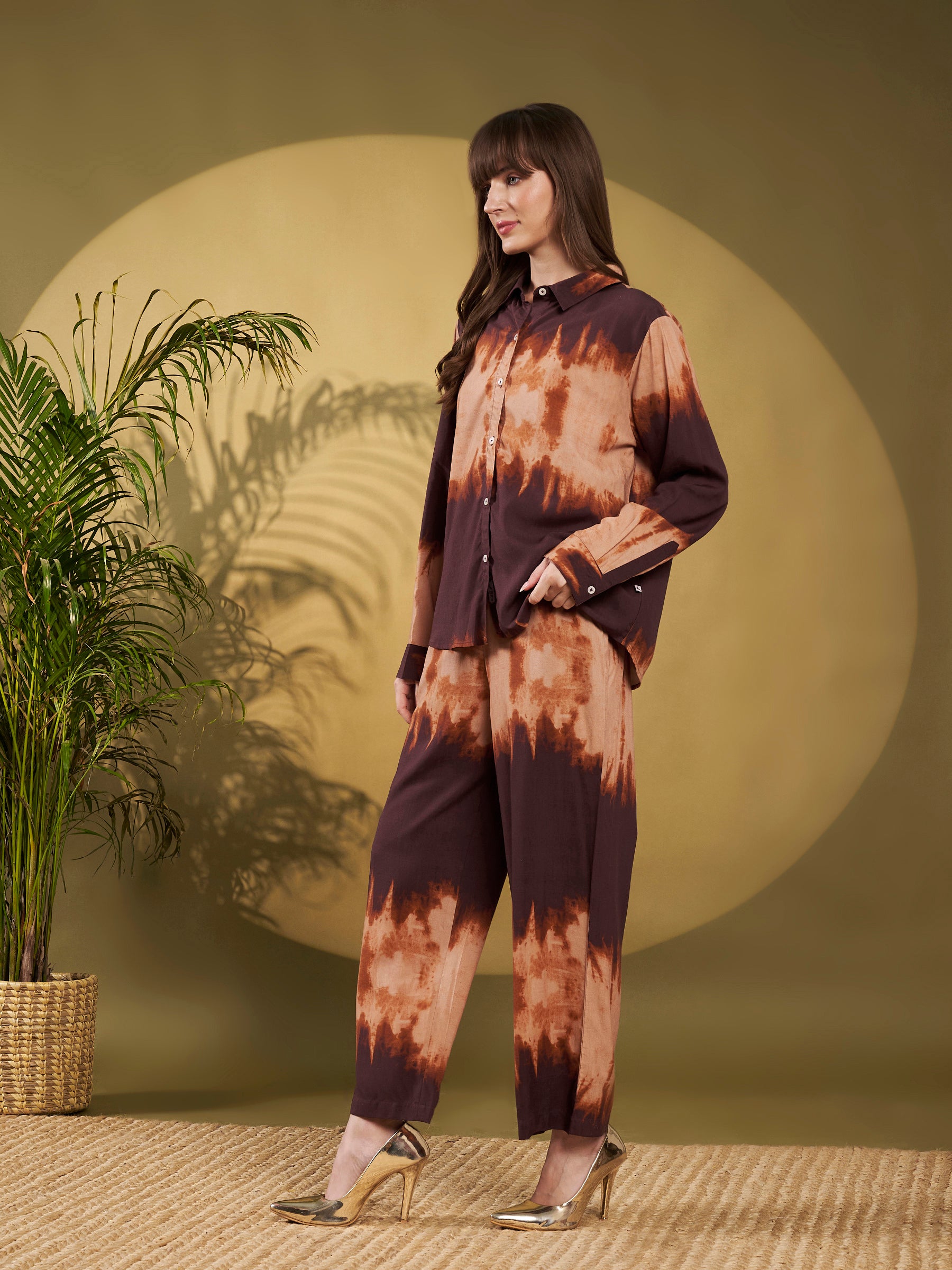 Brown Ombre Tie-Dye Co-Ord Set