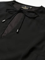 Black Solid Print maxi Dress