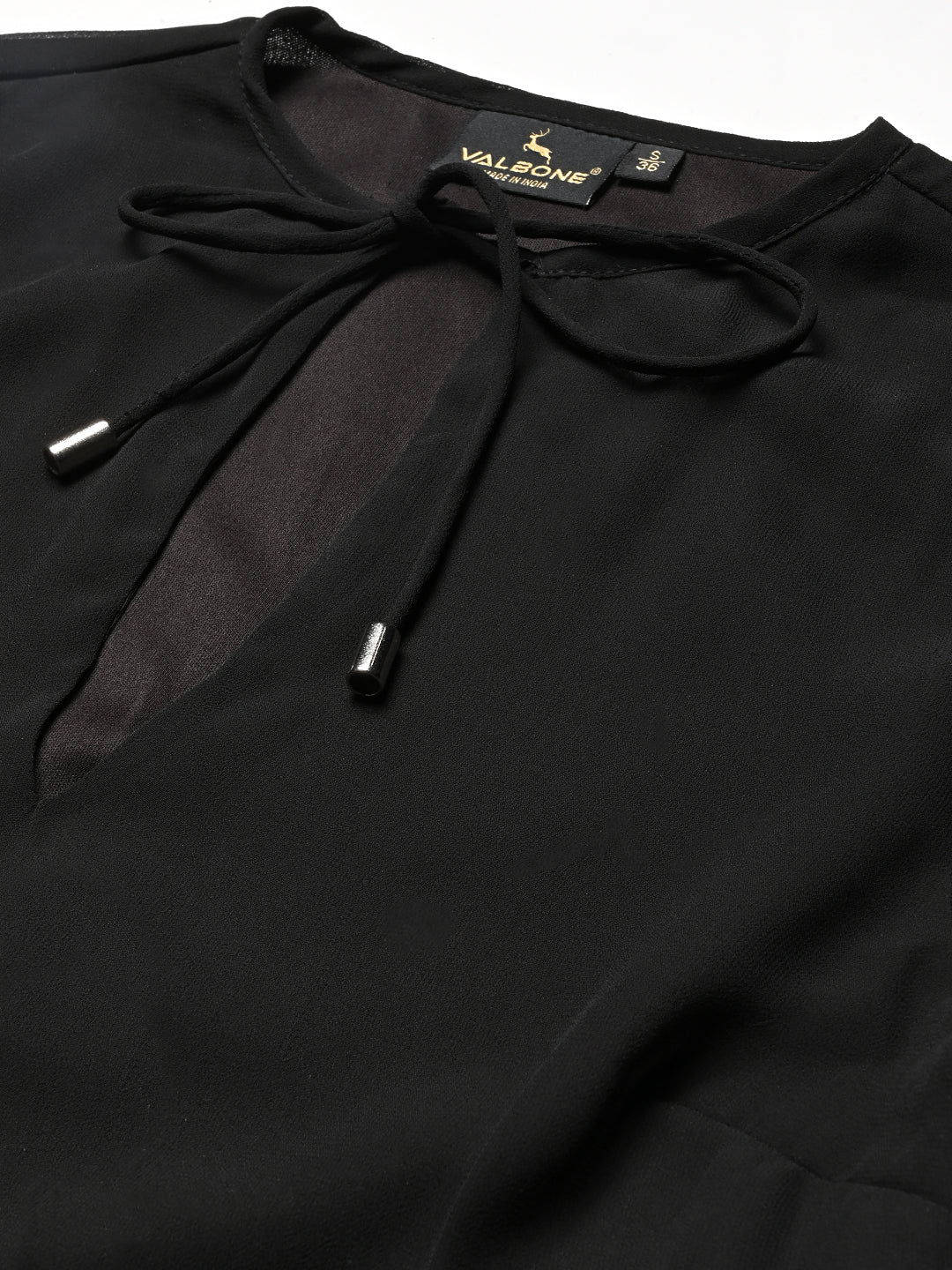 Black Solid Print maxi Dress