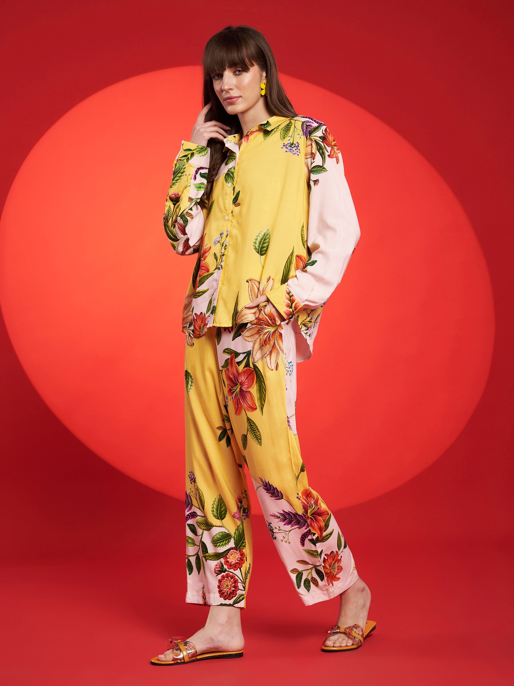 Yellow Floral Printed Co-Ord Set