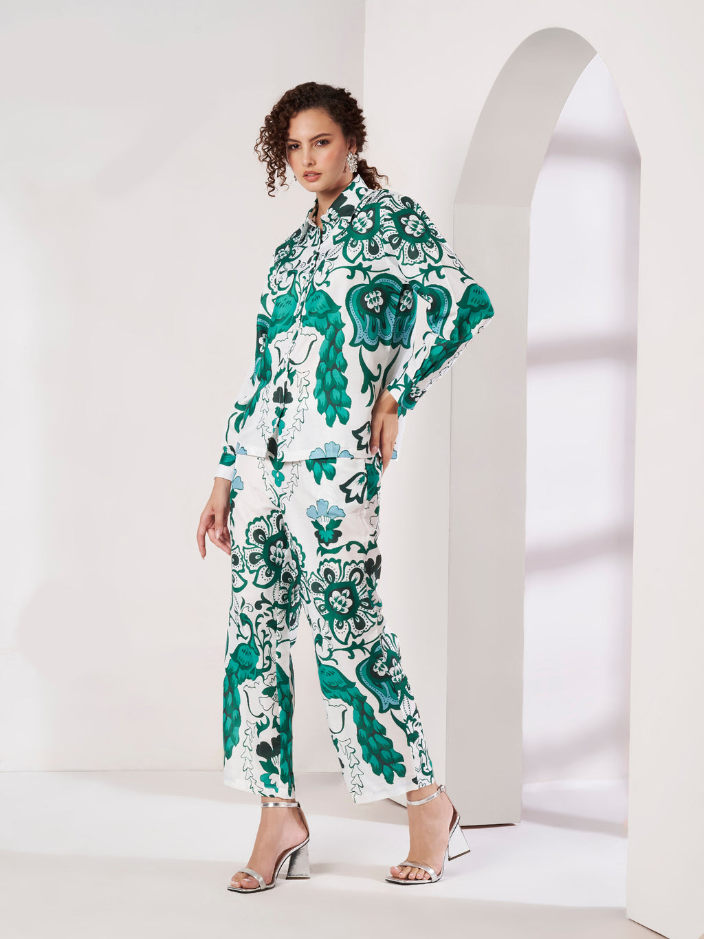 Women's Abstract Floral Print Co-Ord Set