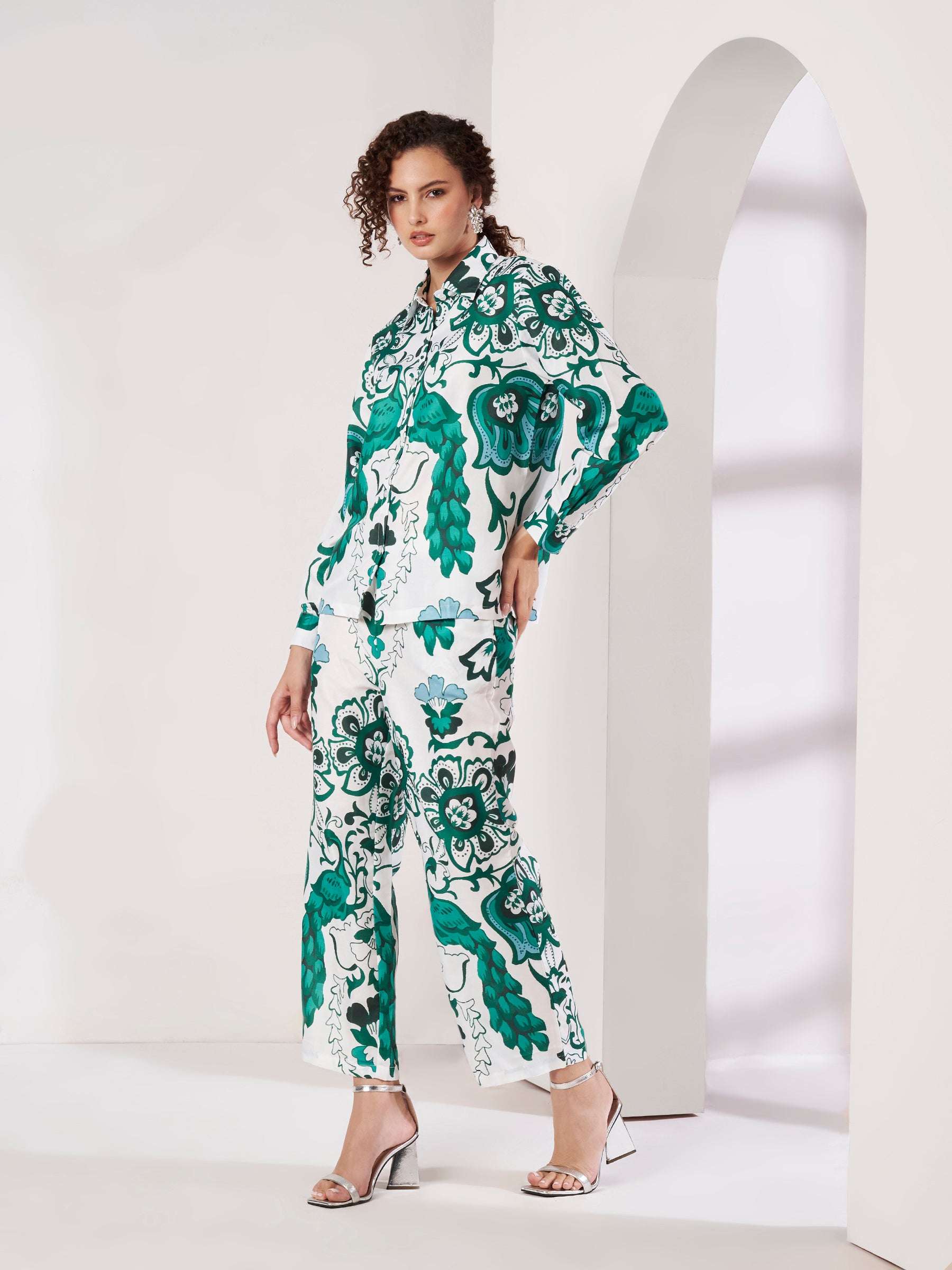 Women's Abstract Floral Print Co-Ord Set