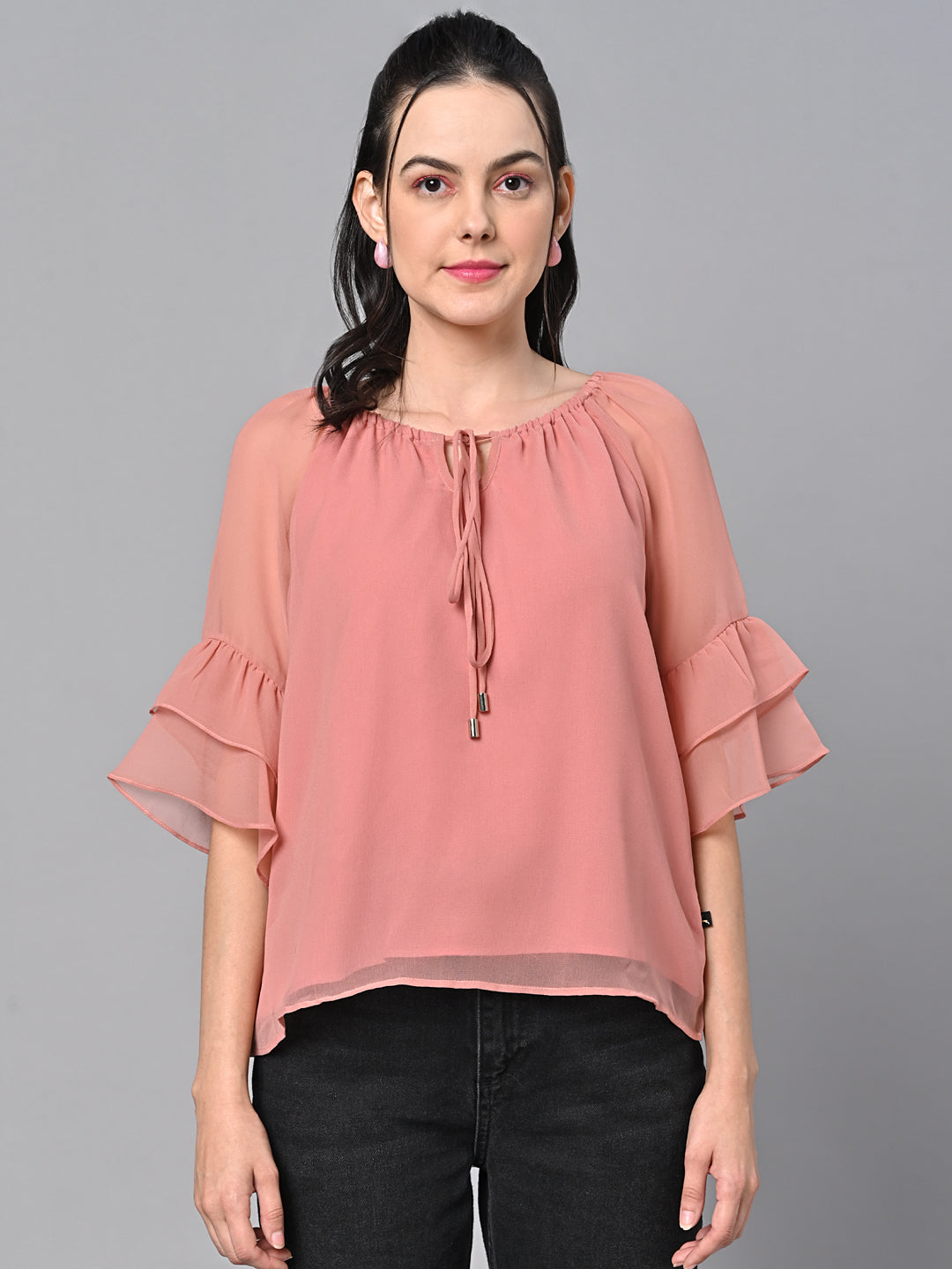 Peach Color Solid Top