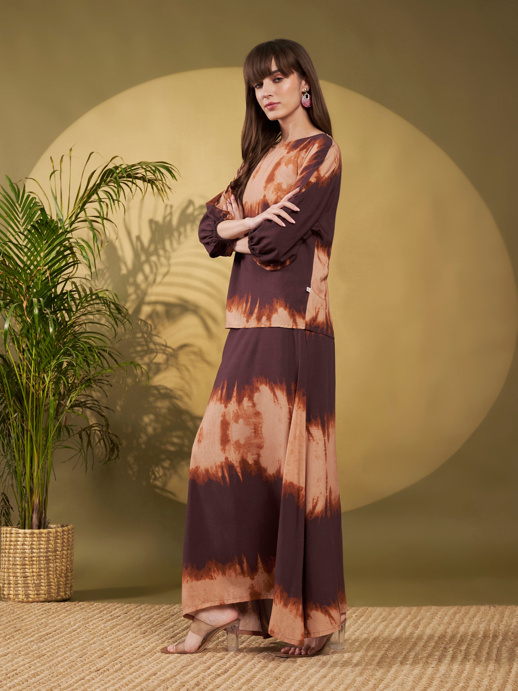 Mocha Tie-Dye Maxi Co-Ord Set
