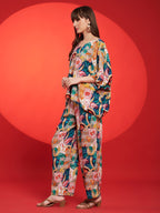 Multicolor Boho Kaftan Co-Ord Set