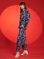 Navy Blue Paisley Printed Co-Ord Set