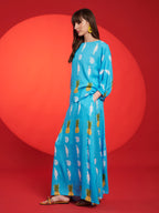 Turquoise Tropical Print Co-Ord Set