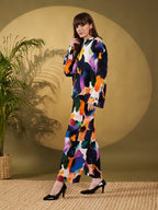 Multicolor Abstract Floral Co-Ord Set