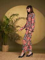 Red & Black Geometric Printed Co-Ord Set