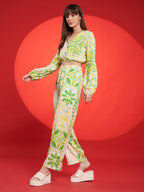 Lime Green Boho Printed Co-Ord Set