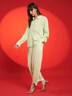 Lime Green Striped Co-Ord Set