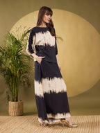Black & Beige Tie-Dye Co-Ord Set