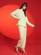 Lime Green Striped Co-Ord Set