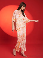 Peach Floral Kaftan Co-Ord Set