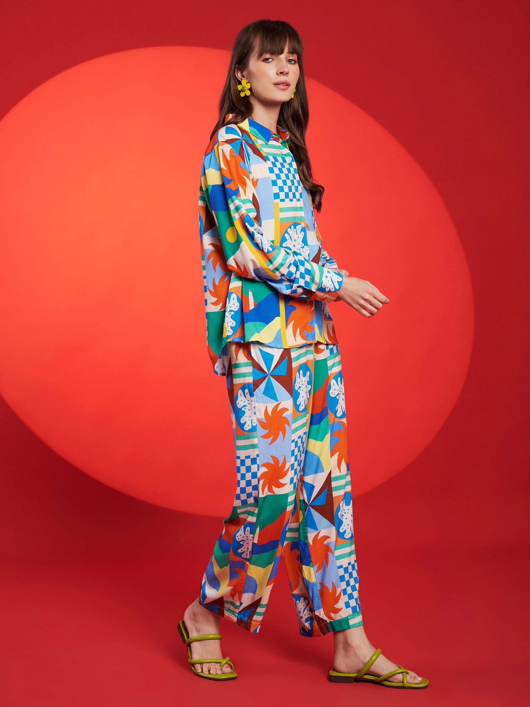 Multicolor Graphic Print Co-Ord Set