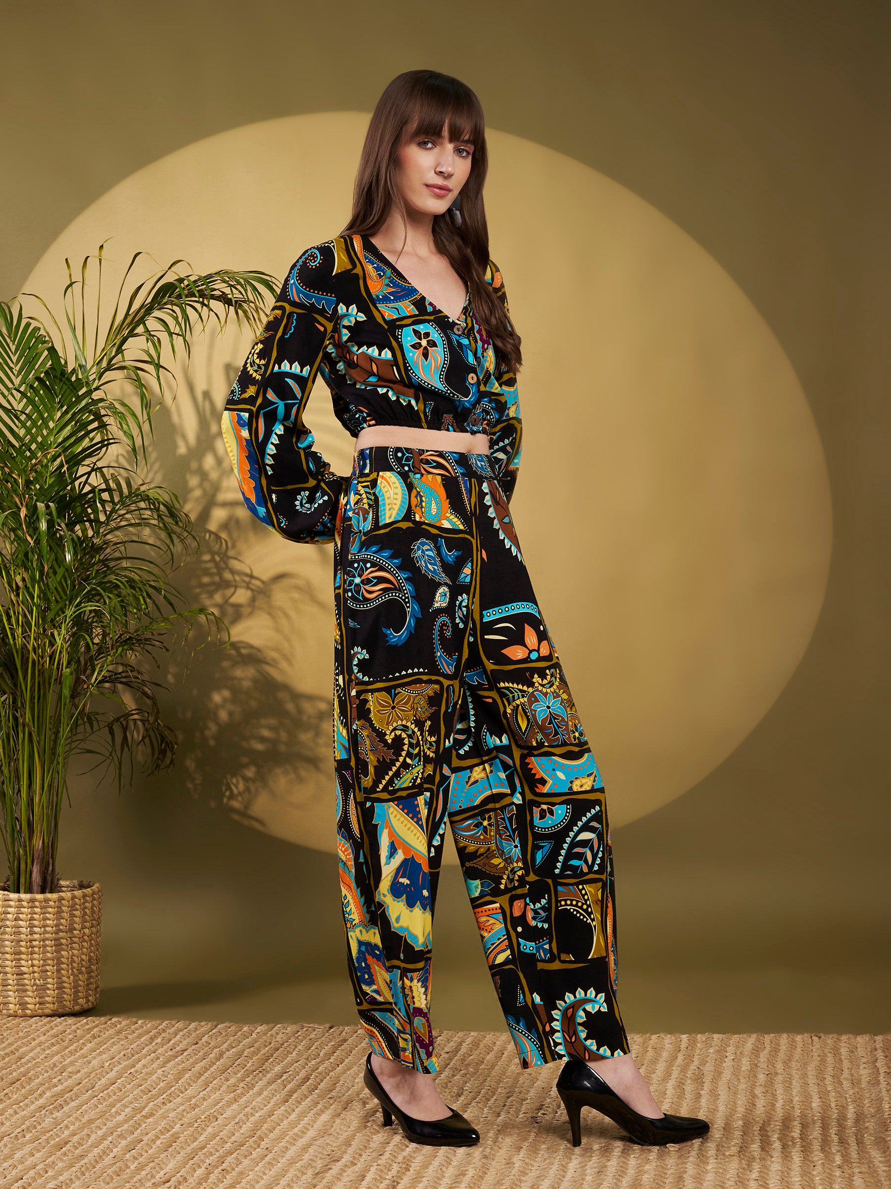 Black Bohemian Printed Co-Ord Set