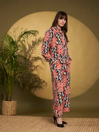 Red & Black Geometric Printed Co-Ord Set