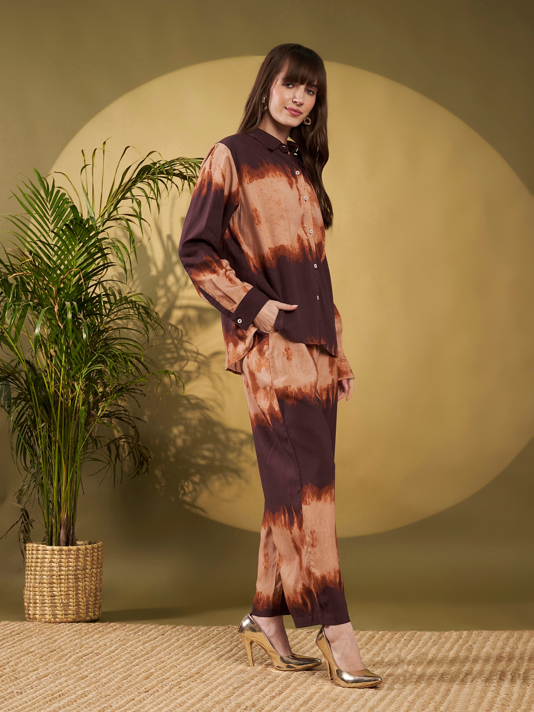 Brown Ombre Tie-Dye Co-Ord Set