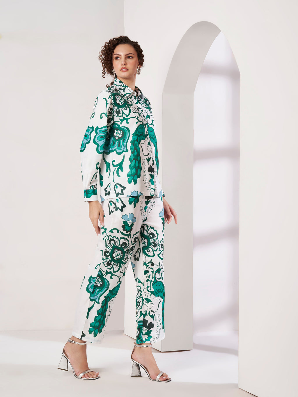 Women's Abstract Floral Print Co-Ord Set