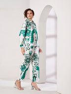 Women's Abstract Floral Print Co-Ord Set