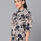 Valbone Women's Floral Print Top Half-Sleeves with Collar