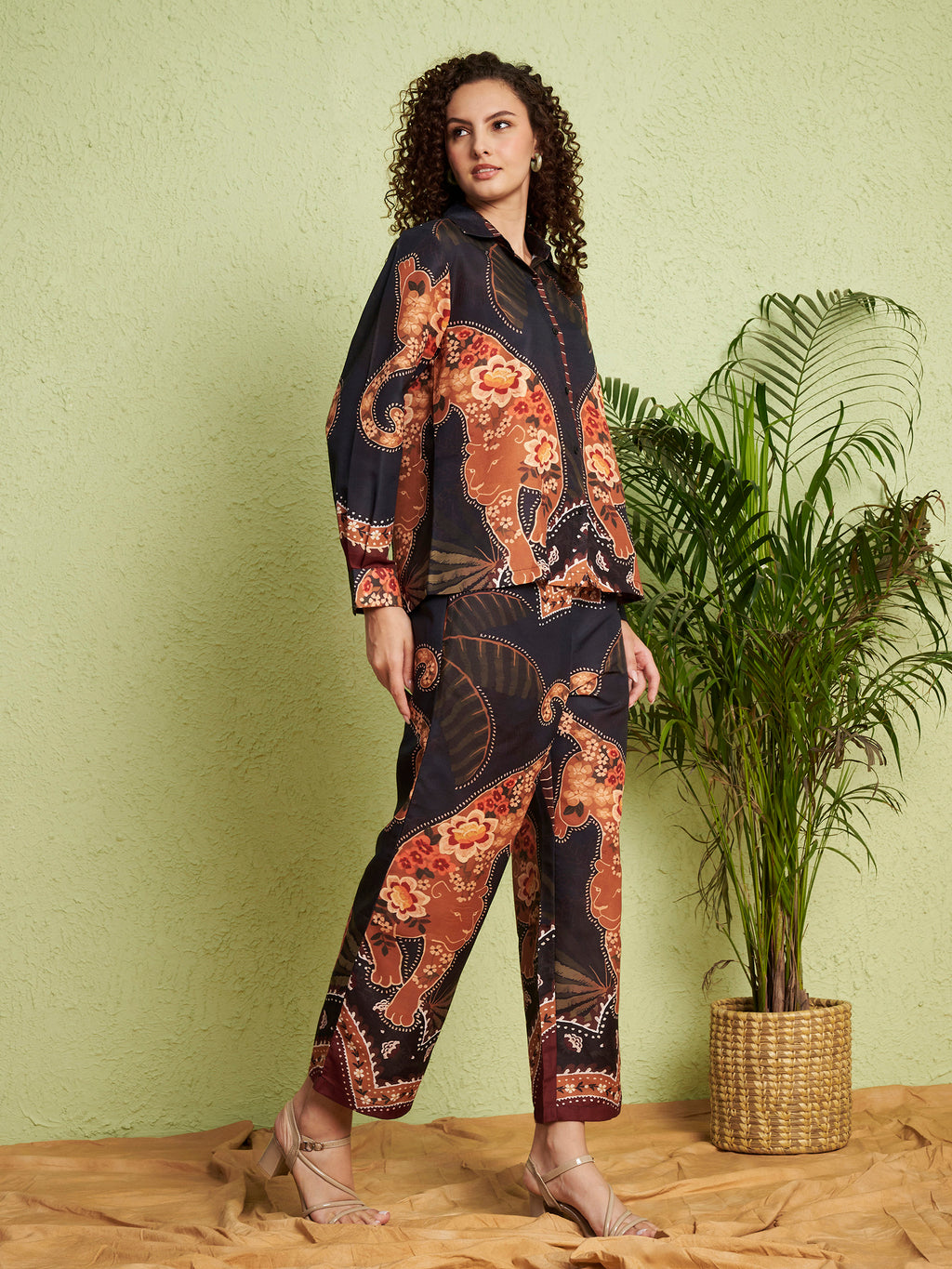 Women's Abstract Floral Print Co-Ord Set