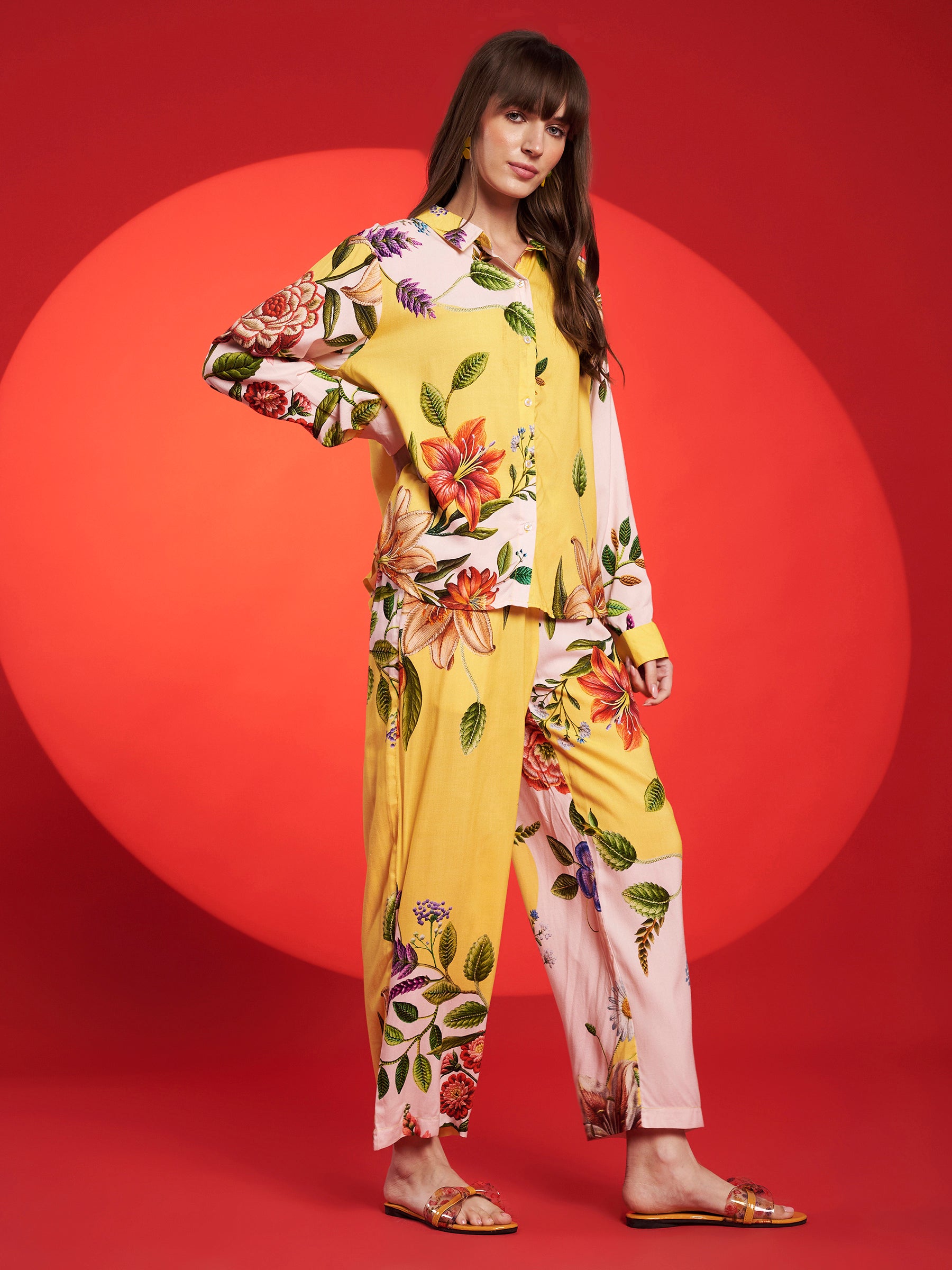 Yellow Floral Printed Co-Ord Set