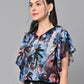 Valbone Women’s Digital Printed Georgette Top With Short-Sleeves