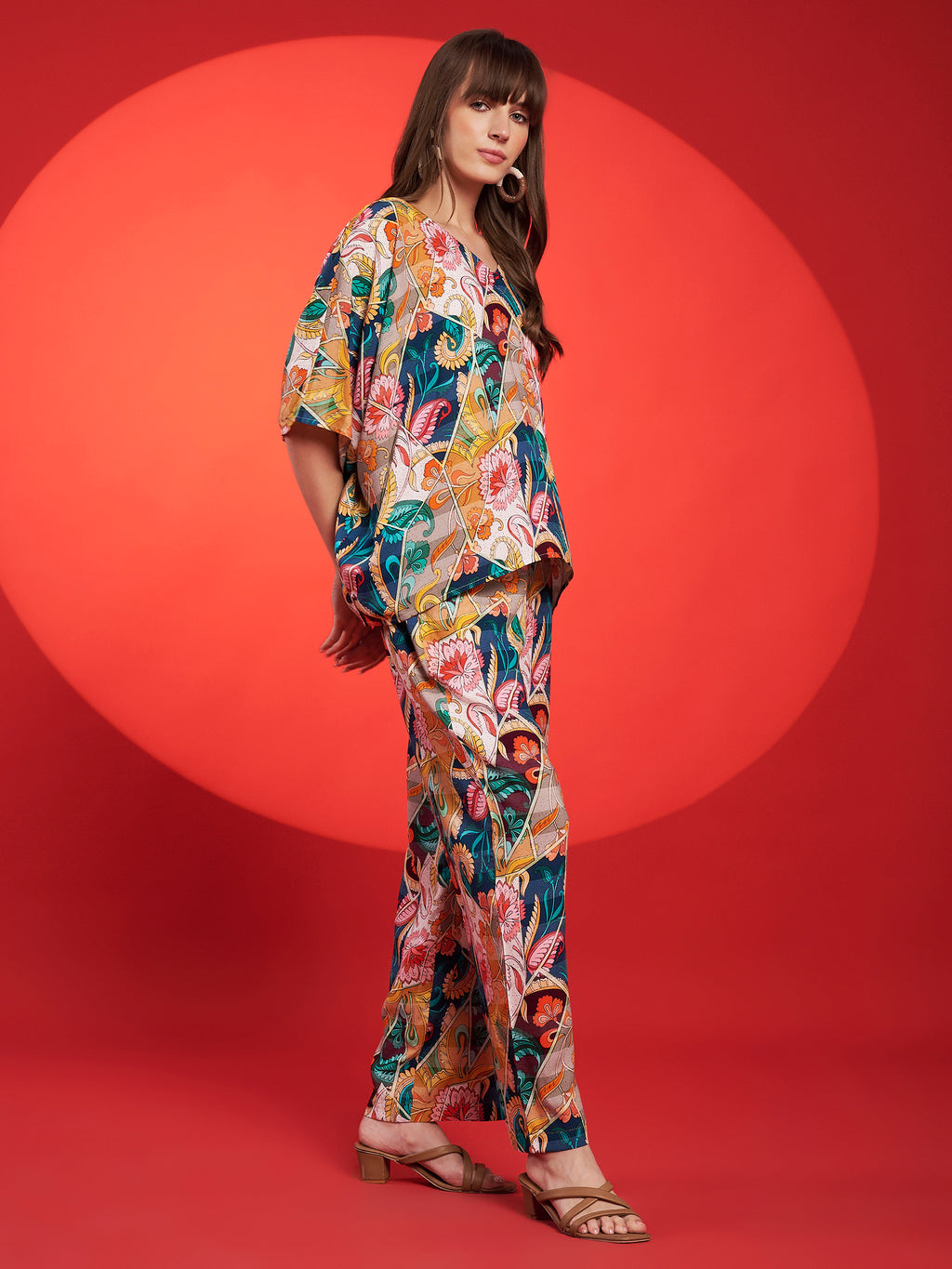 Multicolor Boho Kaftan Co-Ord Set