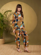 Brown & Teal Abstract Tropical Co-Ord Set